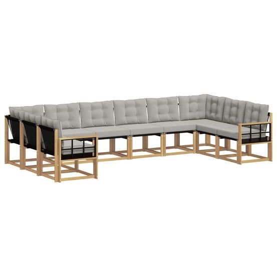 Ensemble de canapés d'extérieur 10 pc blanc et gris clair