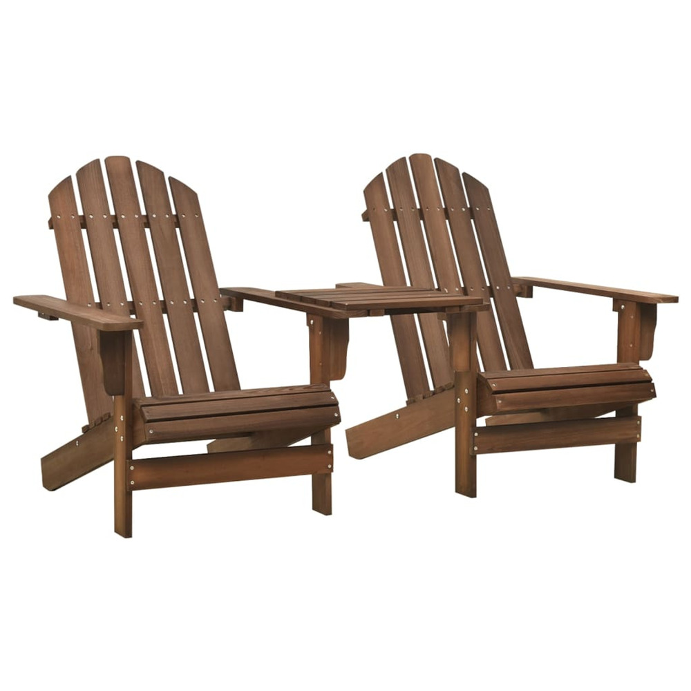 Chaises de jardin adirondack avec table bois de sapin marron