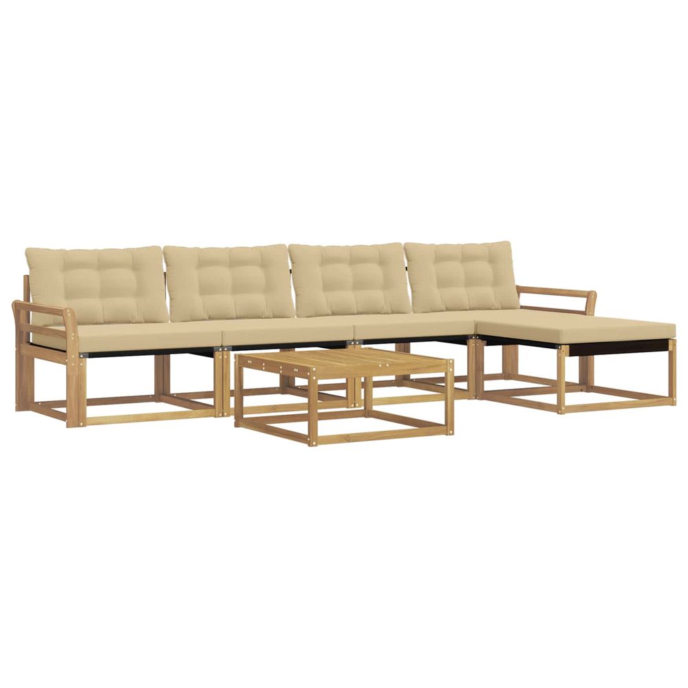 Ensemble de canapés d'extérieur 6 pc blanc et beige