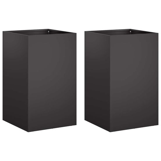 Cache-pot de jardin 2 pc noir 40 x 40 x 50 cm