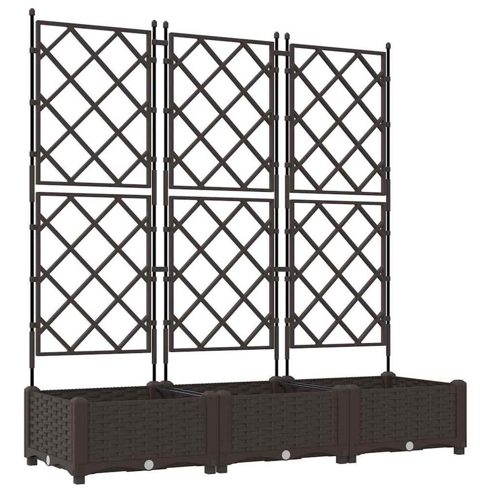 Cache-pot de jardin 3 pc marron 120 x 40 x 125,5 cm pp
