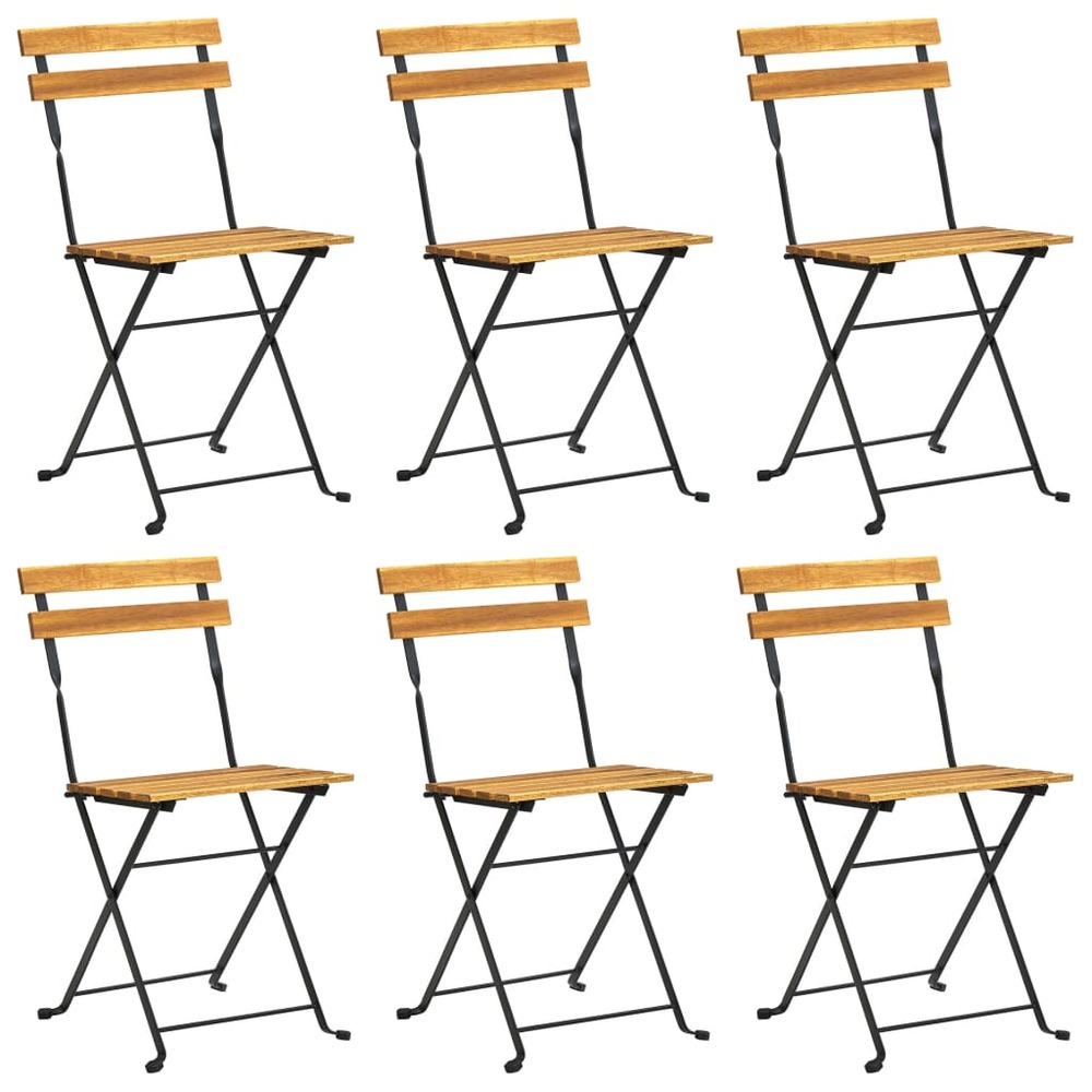 Ensemble à manger d'extérieur pliable 7pcs bois d'acacia solide