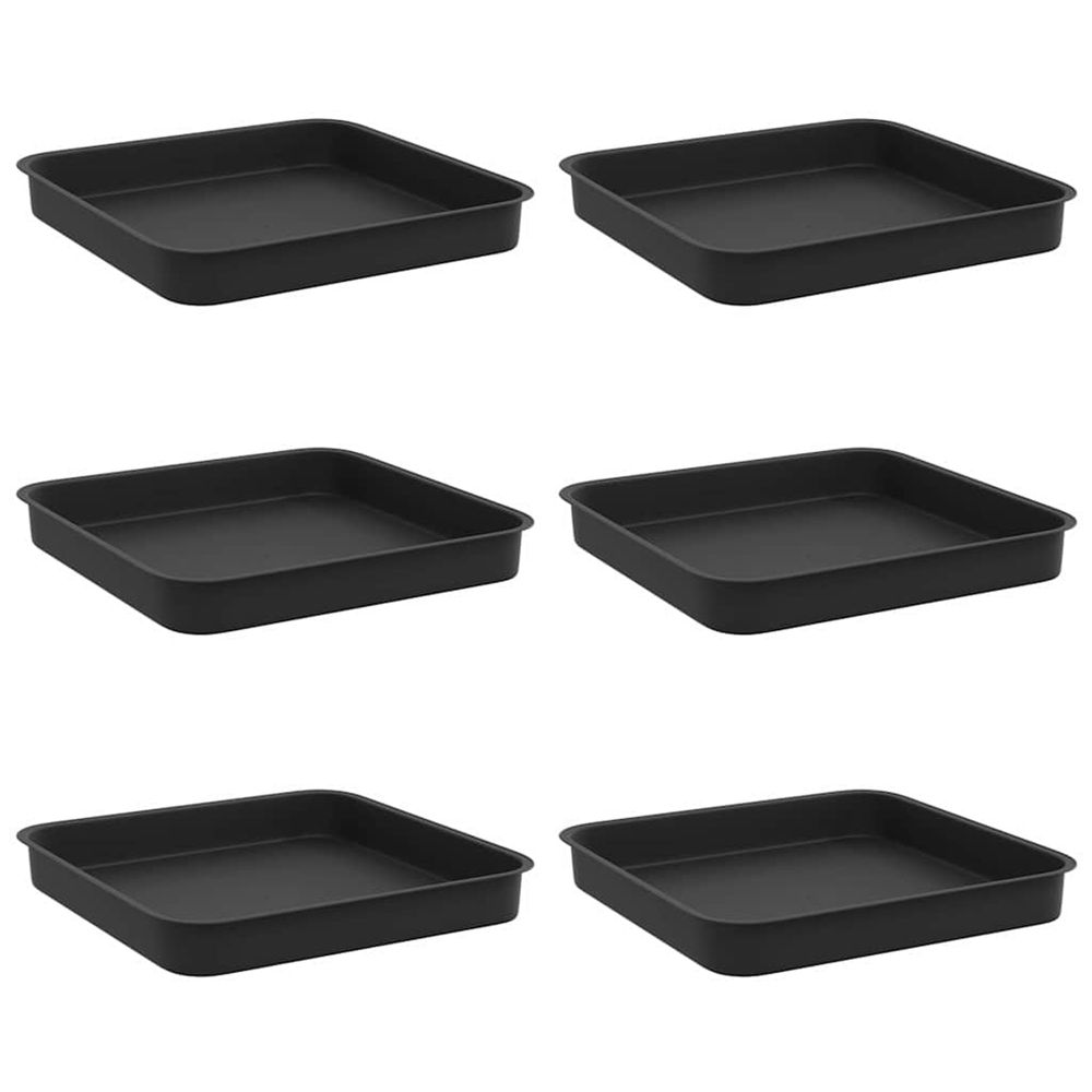 Plateau carré à fleurs 6 pc noir 15 x 15 x 2 cm plastique