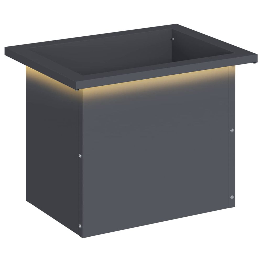 Jardinière d'extérieur de jardin avec led anthracite 30 x 40 x 30 cm acier