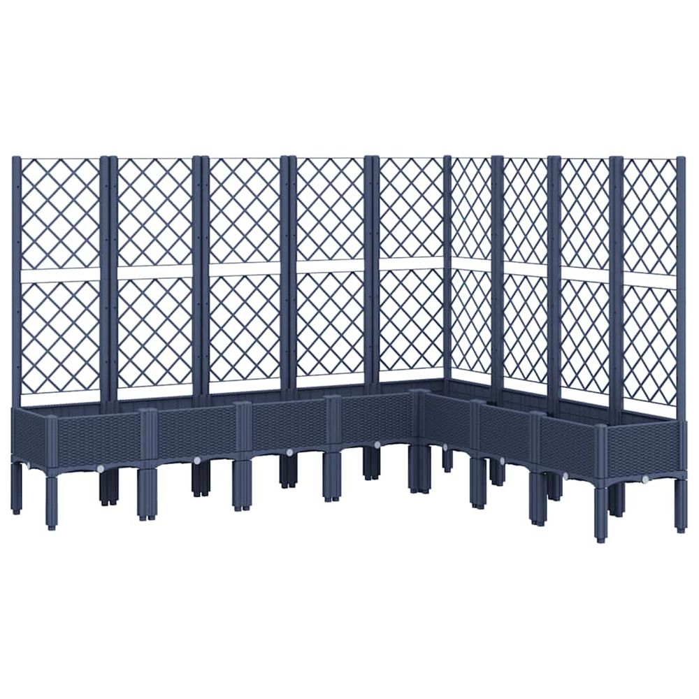 Jardinière d'extérieur avec treillis bleu gris 200x160x142 cm pp