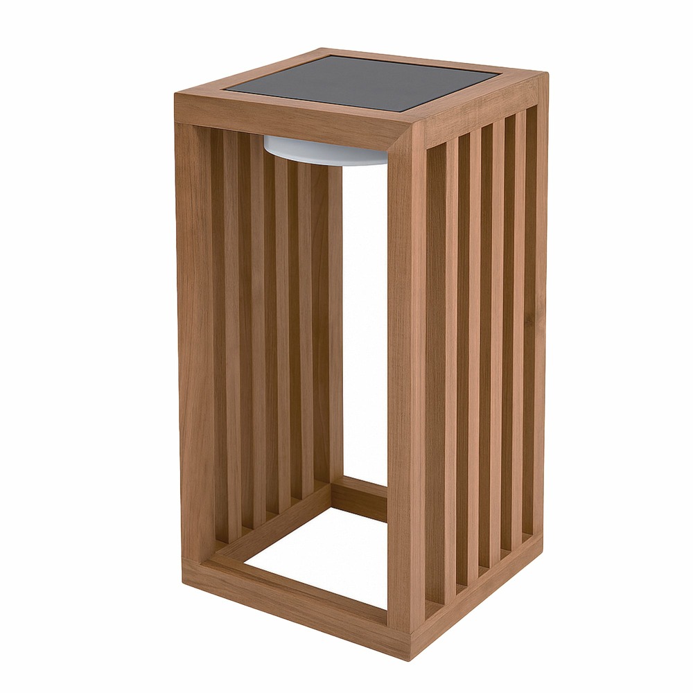 Lanterne solaire décorative chennai bois bois h30cm