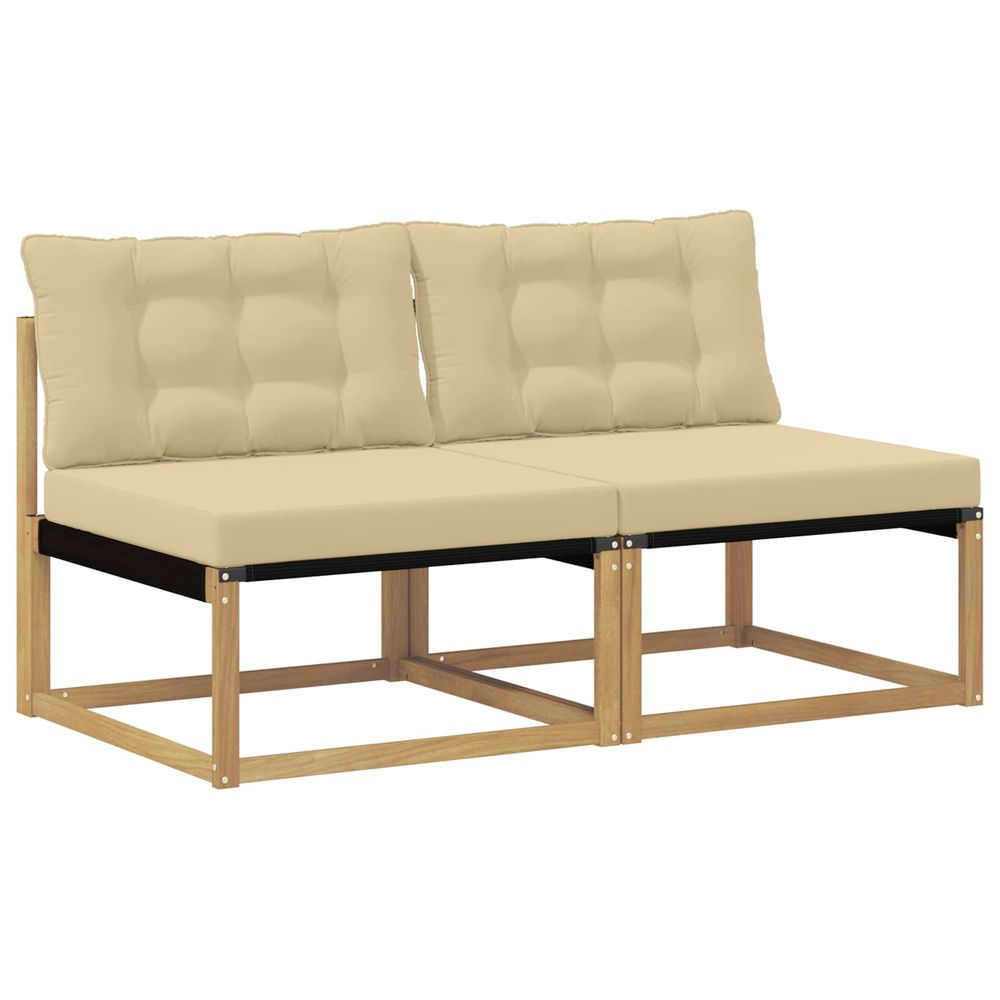 Sofa de milieu extérieur bois d'acacia massif blanc