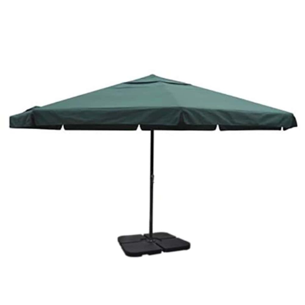 Parasol de jardin avec base portable aluminium vert