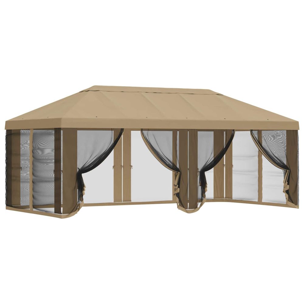 Housse de tonnelle avec murs latéraux beige 600,5 x 300,5 cm