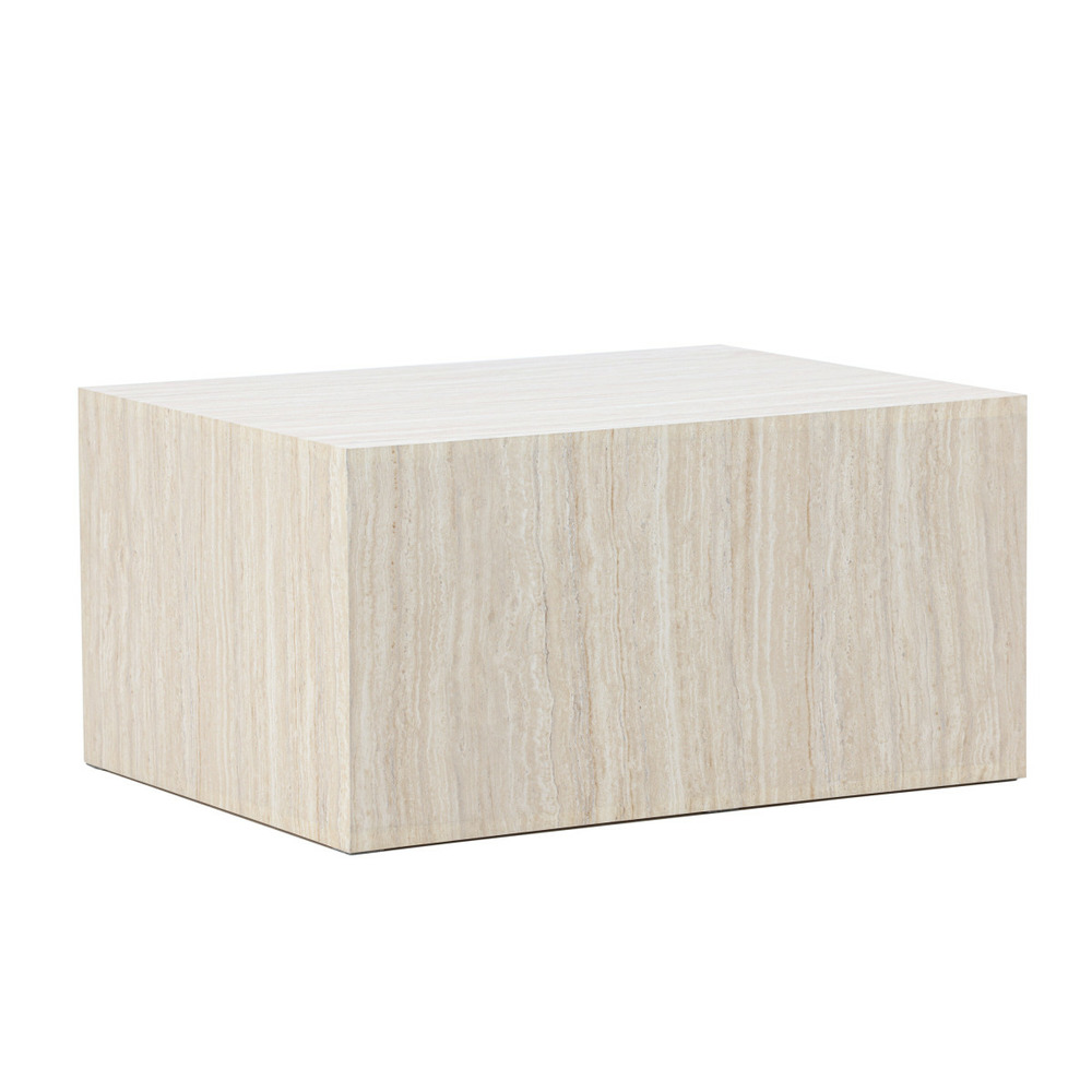 Table basse effet travertin 