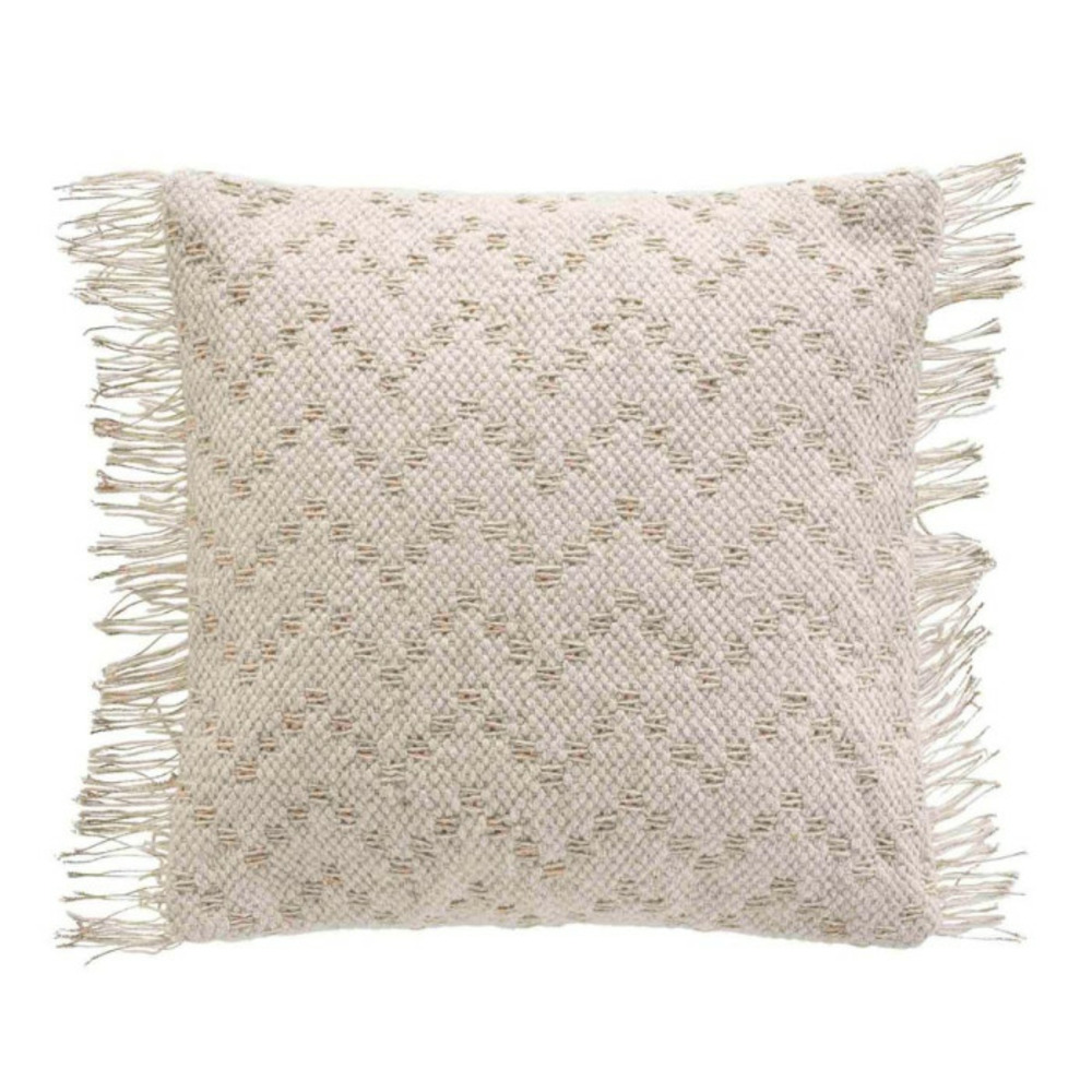 Housse de coussin à franges 