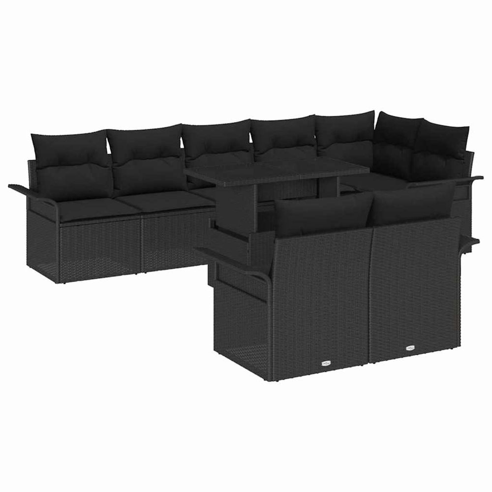 Ensemble de canapé de jardin 9 pc noir