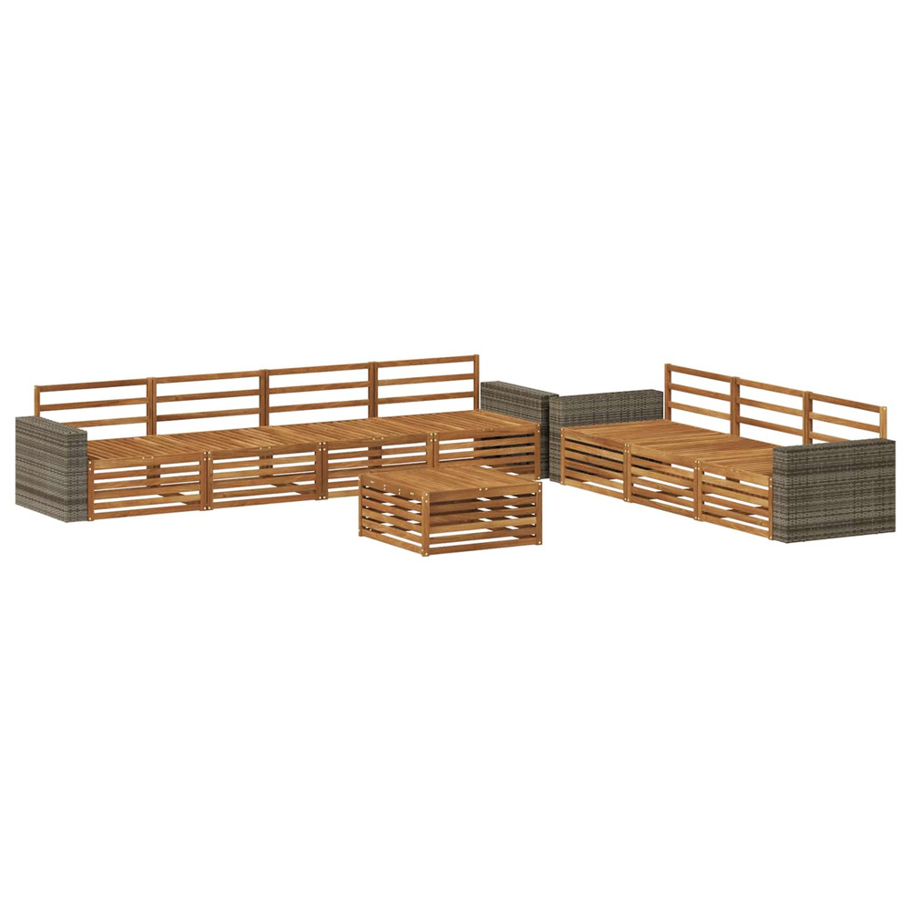 Ensemble de canapés d'extérieur 8 pcs naturel 79 x 79 x 37 cm