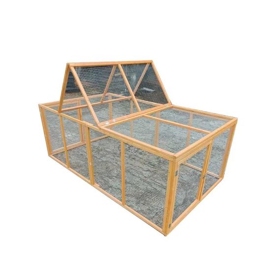 Enclos en bois 2 portes latérales 200 x 115 x 75 cm
