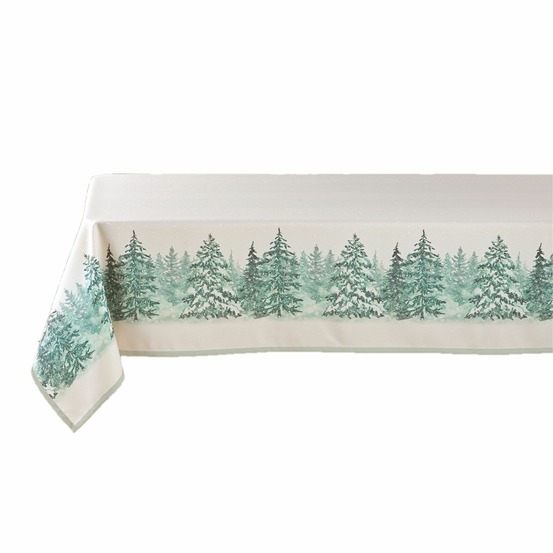 Nappe rectangulaire antitache et infroissable forêt enneigée