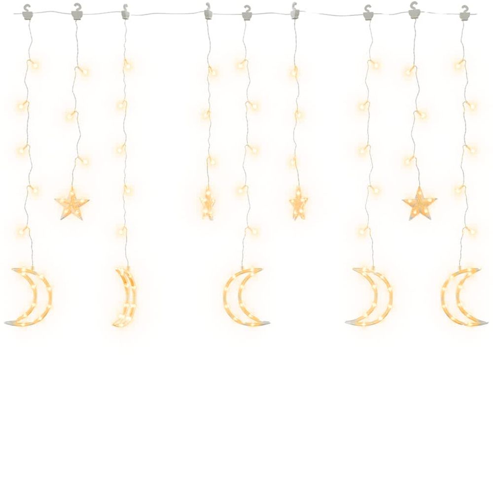 Guirlande lumineuse étoile et lune avec télécommande 138 led