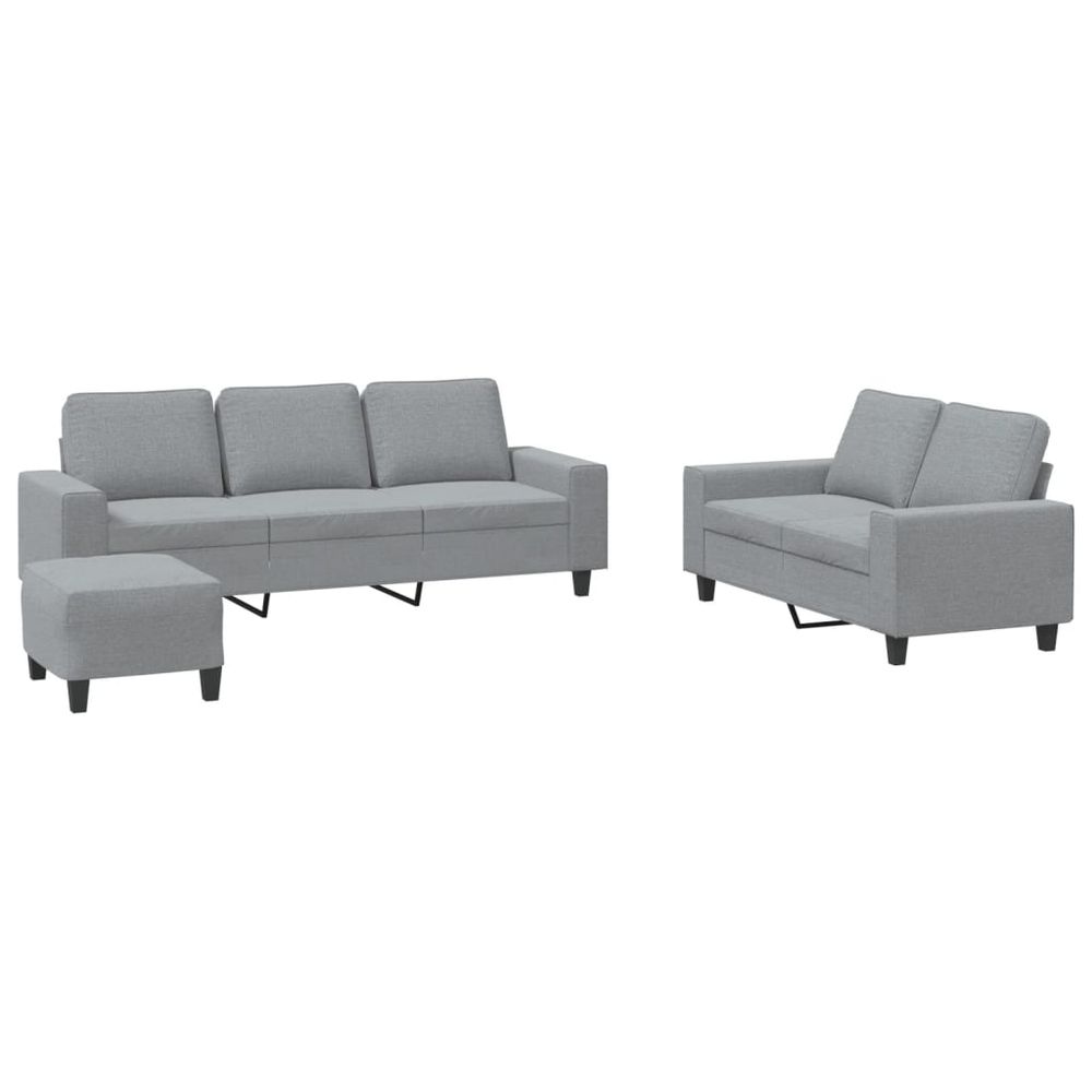 Ensemble de canapés 3 pcs gris clair tissu