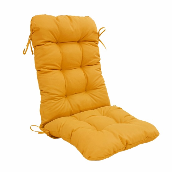Coussin pour chaise avec dossier - capitonné - 50x120x8cm - jaune