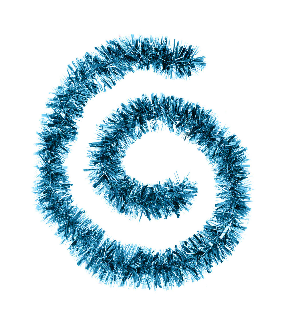 Guirlande de noël large 10 cm turquoise longueur 2 mètres