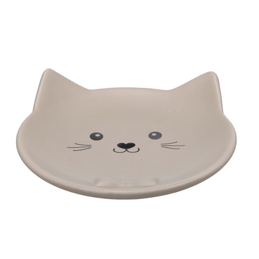 Gamelle plat rond en céramique pour chat anti-stress