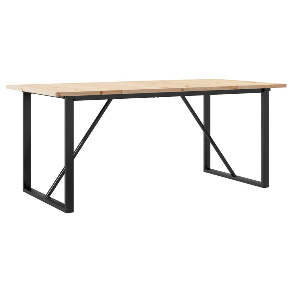 Table à manger cadre en o 180x90x75,5 cm bois pin massif acier
