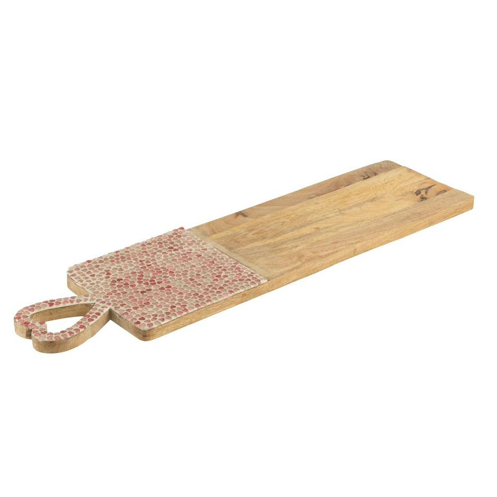 Planche de présentation mosaïque cœur en bois 