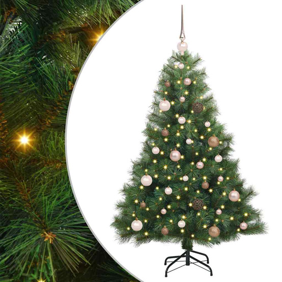 Sapin de noël artificiel avec 150 led vert 150 cm pe et pvc
