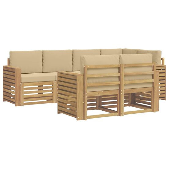 Ensemble de canapés d'extérieur 7 pc blanc et beige polyester