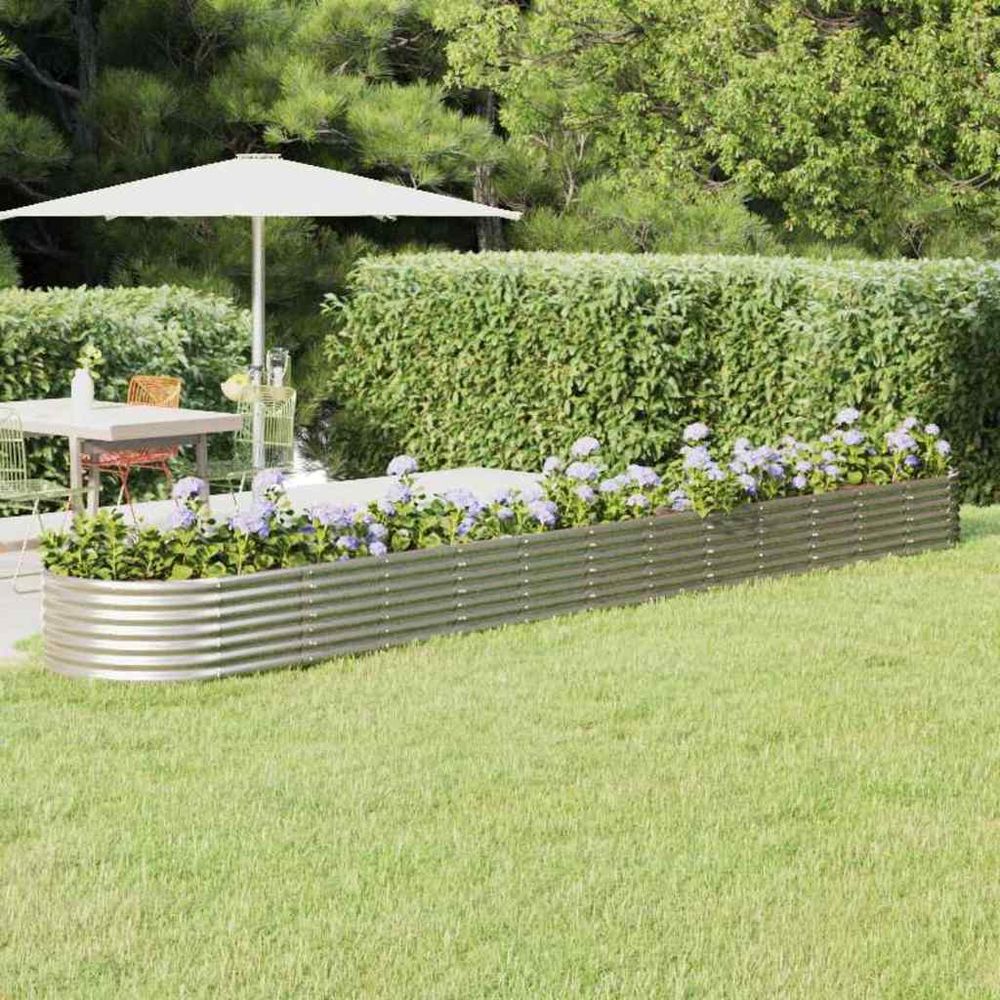 Carré potager ovale acier galvanisé pour jardin terrasse 512x80x36 cm