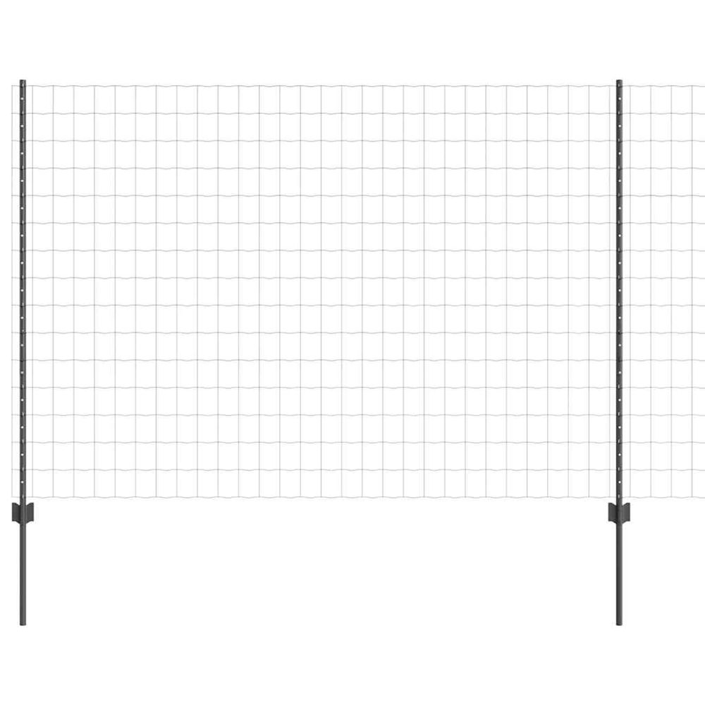Clôture euro avec poteau 10 x 1,5 m acier recouvert de pvc gris
