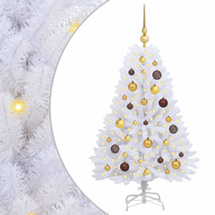 Sapin de noël artificiel blanc 68 x 68 x 120 cm pvc et métal