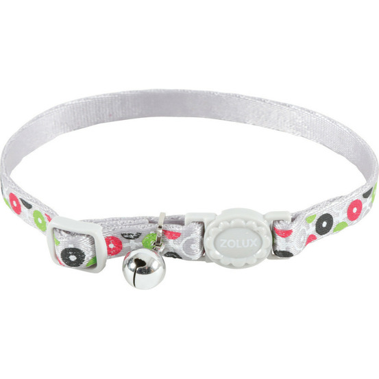 Collier arrow nylon réglable de 17 à 30 cm gris pour chat