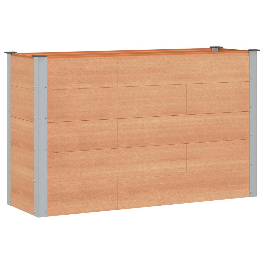 Jardinière surélevée marron 150 x 50 x 91 cm wpc et aluminium