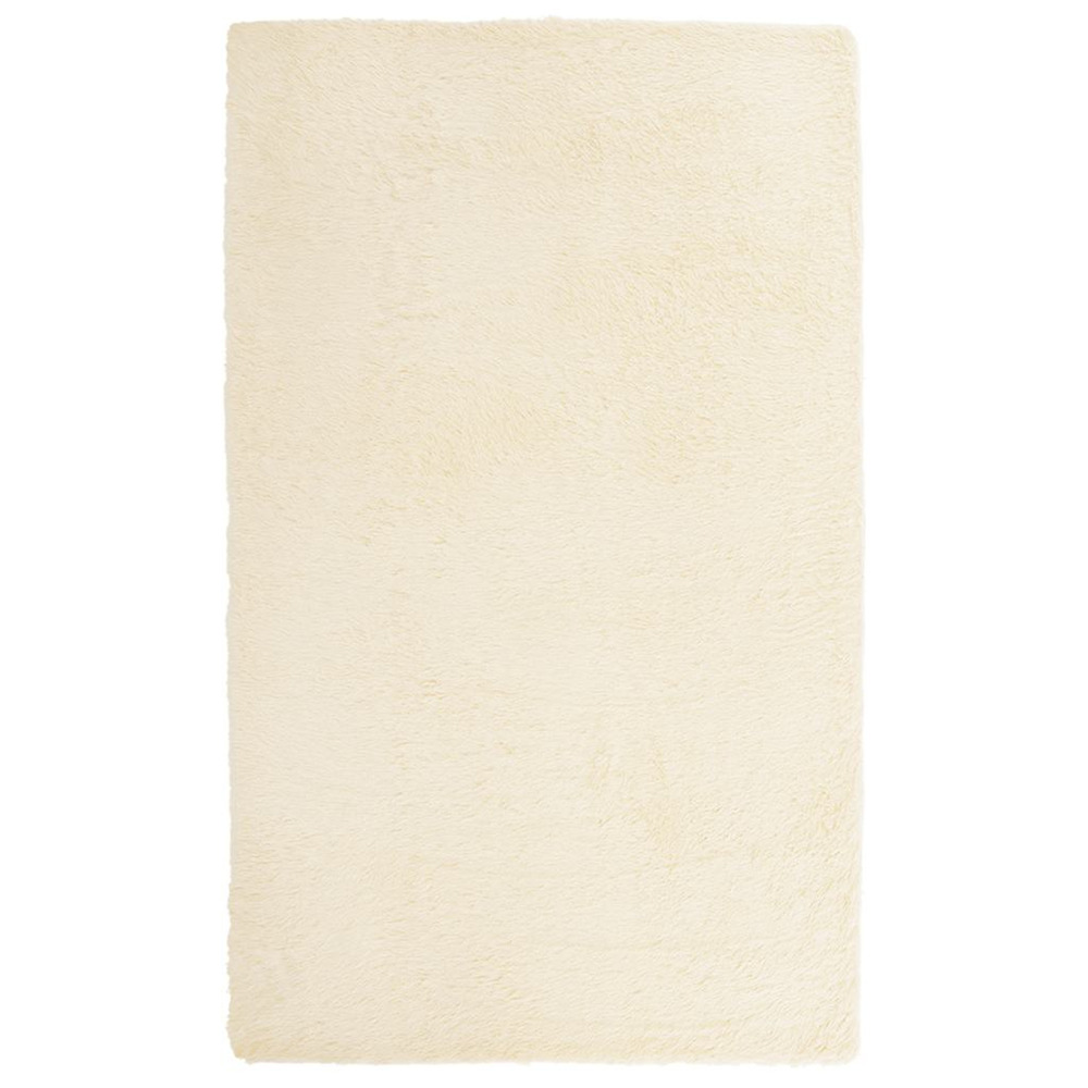 Tapis shaggy à poils longs navarra crème 80x150 cm polyester