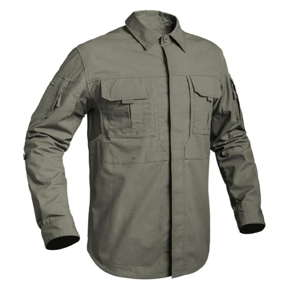 Chemise fighter renforcée respirant coton polyester kaki m à 3xl