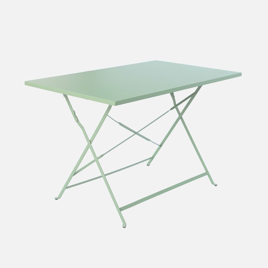 Table de jardin bistrot pliable - emilia rectangle - table rectangle 110x70cm en acier thermolaqué