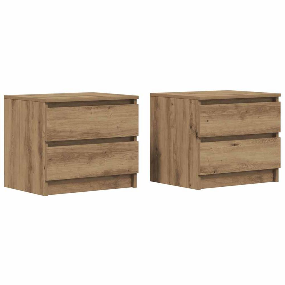 Tables chevet 2pcs chêne artisanal 50x40x43.5cm bois ingénierie