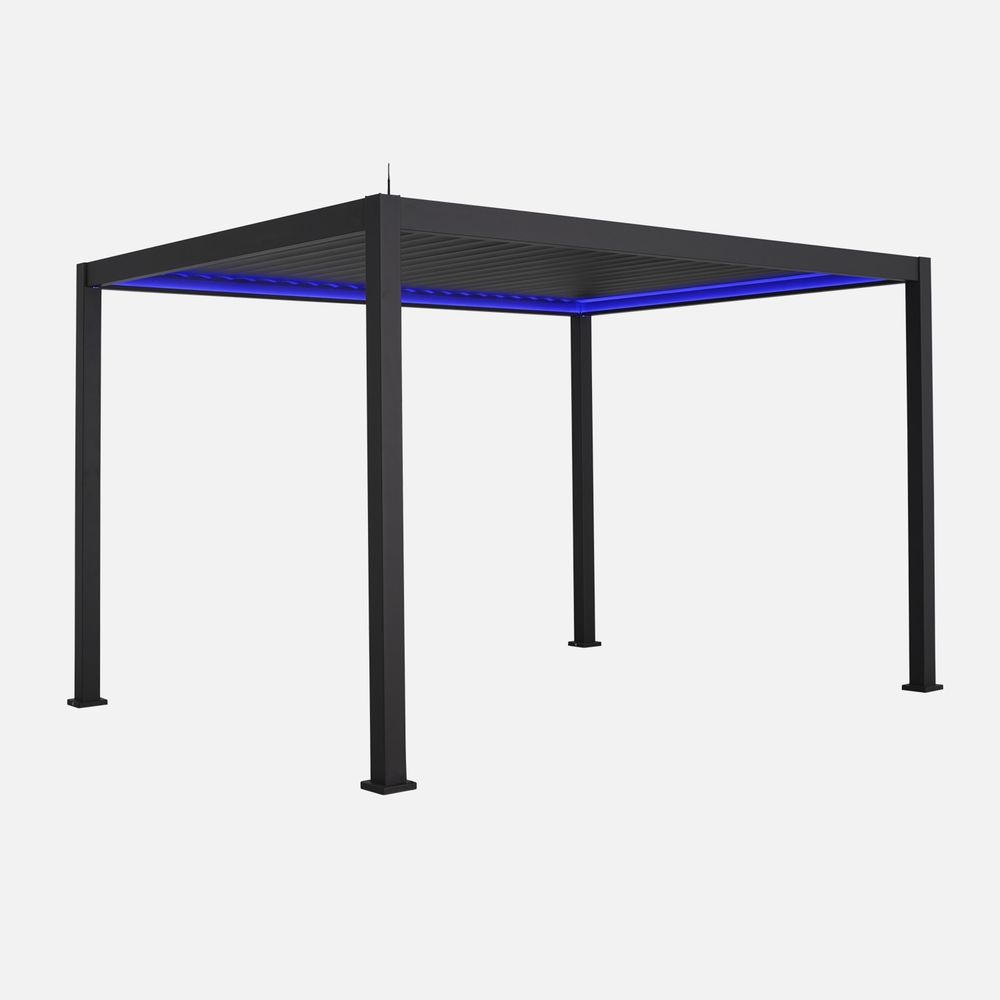 Pergola bioclimatique aluminium motorisée 4x3m avec éclairage led triomphe