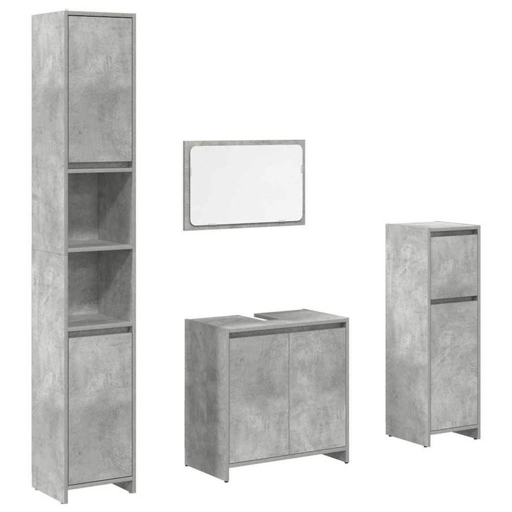 Ensemble de meubles de salle de bain 4 pcs gris béton