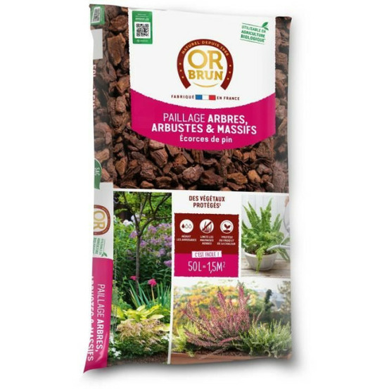 Écorces de pin maritime 50l or brun - protection naturelle & élégance du jardin