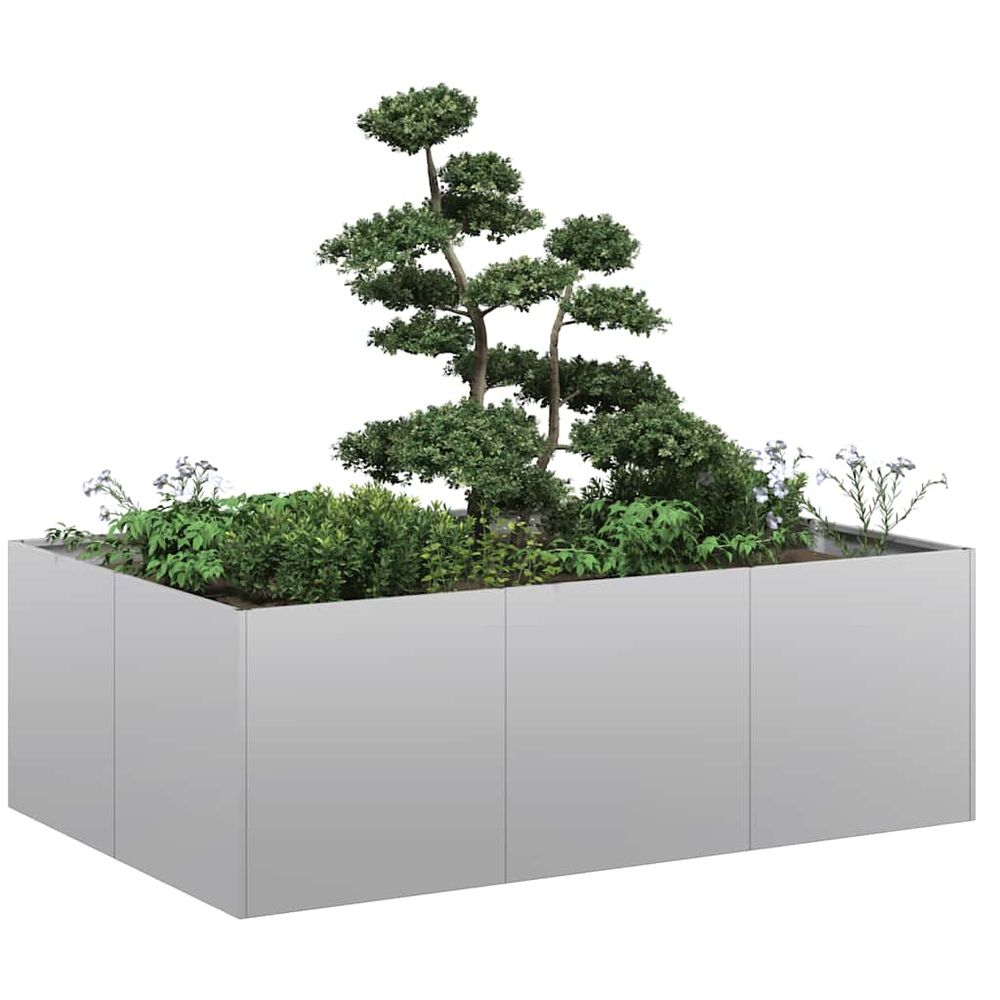 Grande jardinière rectangulaire acier galvanisé jardin 120x80 cm