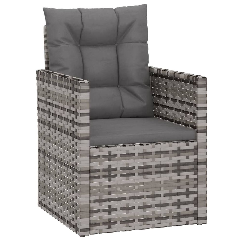 Fauteuil de jardin avec coussins gris résine tressée