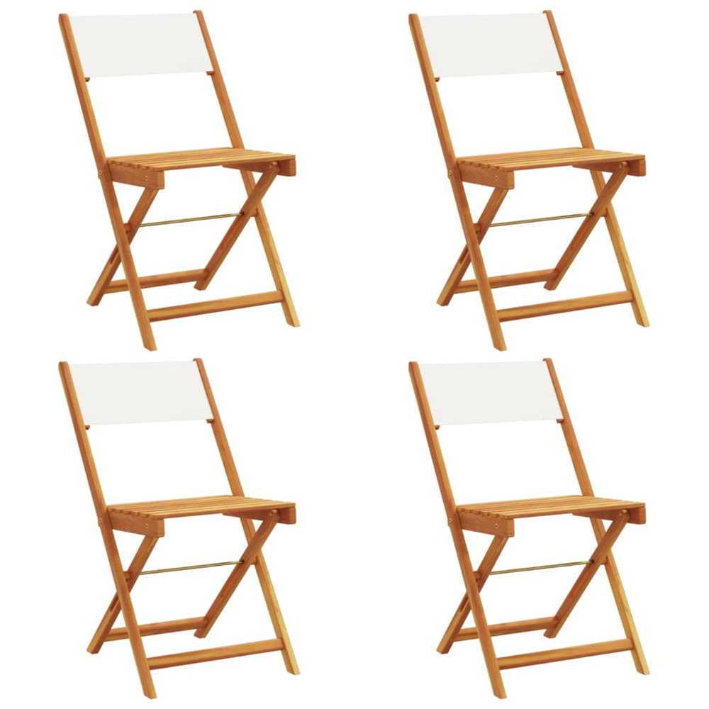 Chaises de jardin pliantes lot de 4 tissu et bois massif