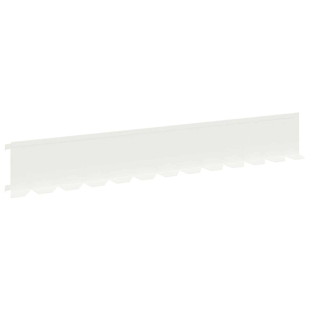 Bordure de pelouse 20 pc 102 x 15 x 4 cm acier blanc