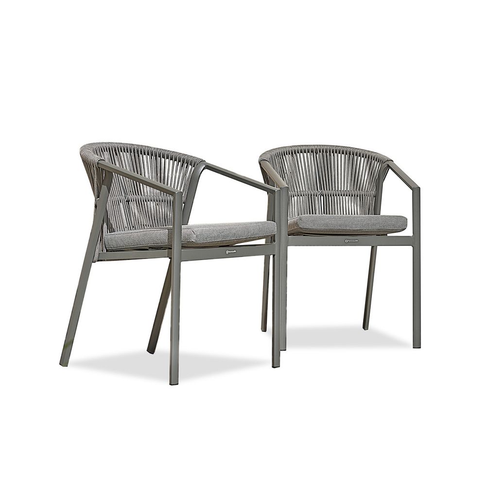 Lot de 2 fauteuils de jardin empilables 