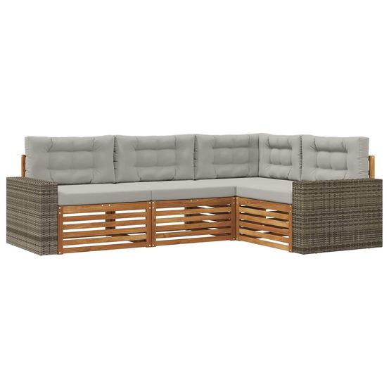 Ensemble de canapés d'extérieur 4 pc naturel et gris clair