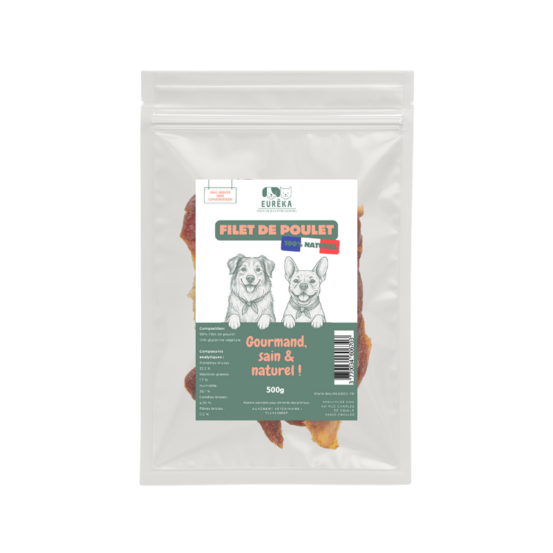 Filets de poulet séchés pour chiens – Friandises naturelles riches en protéines, sans céréales