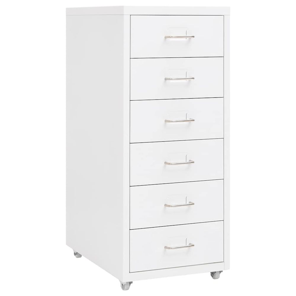 Classeur mobile blanc 28x41x69 cm métal