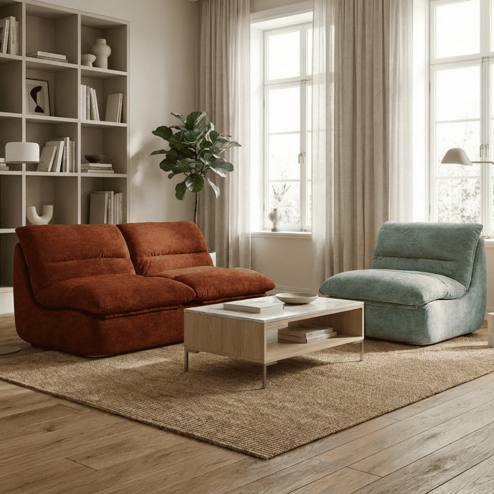 Pack nuvia living 3 places - chocolat et sauge