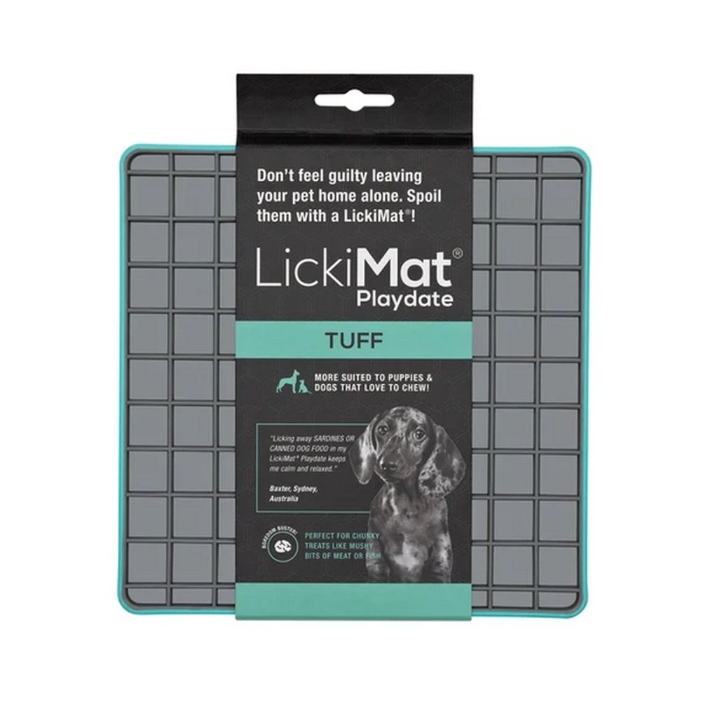 Tuff playdate - turquoise , tapis à lécher pour chien